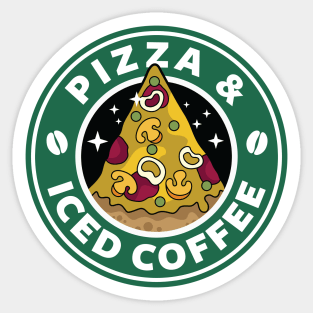 Pizza and Iced Coffee Sticker